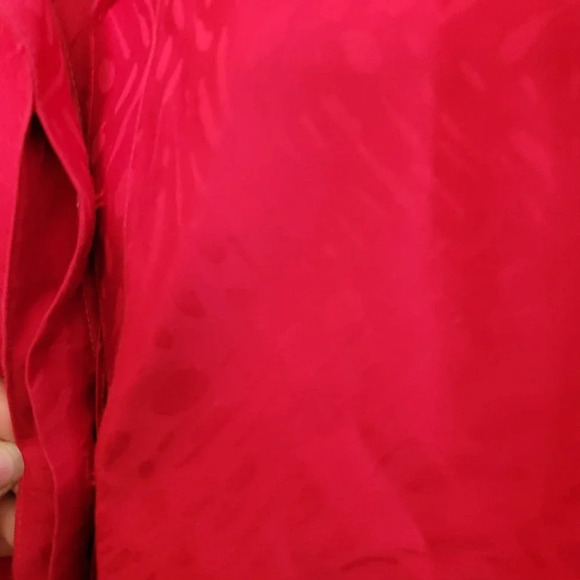 Chico's Women's Button-Up Tunic Top Size L Red 100% Cotton Long Sleeves Collared - Picture 6 of 14